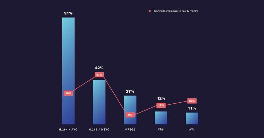 Video Codec Usage_Bitmovin Video Developer Report 2020_Bar Graph