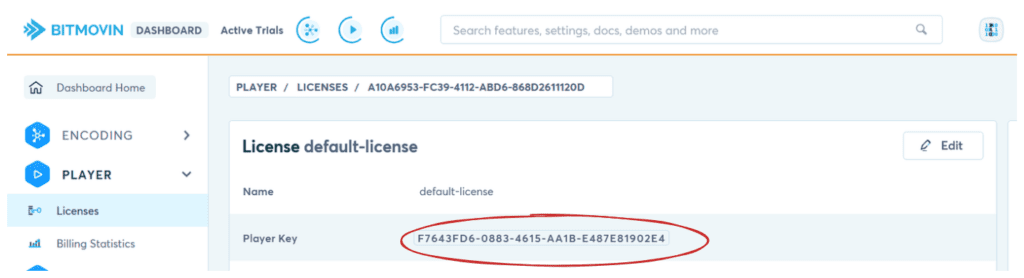 Player License Key_Bitmovin HTML5 Video Player_Screenshot
