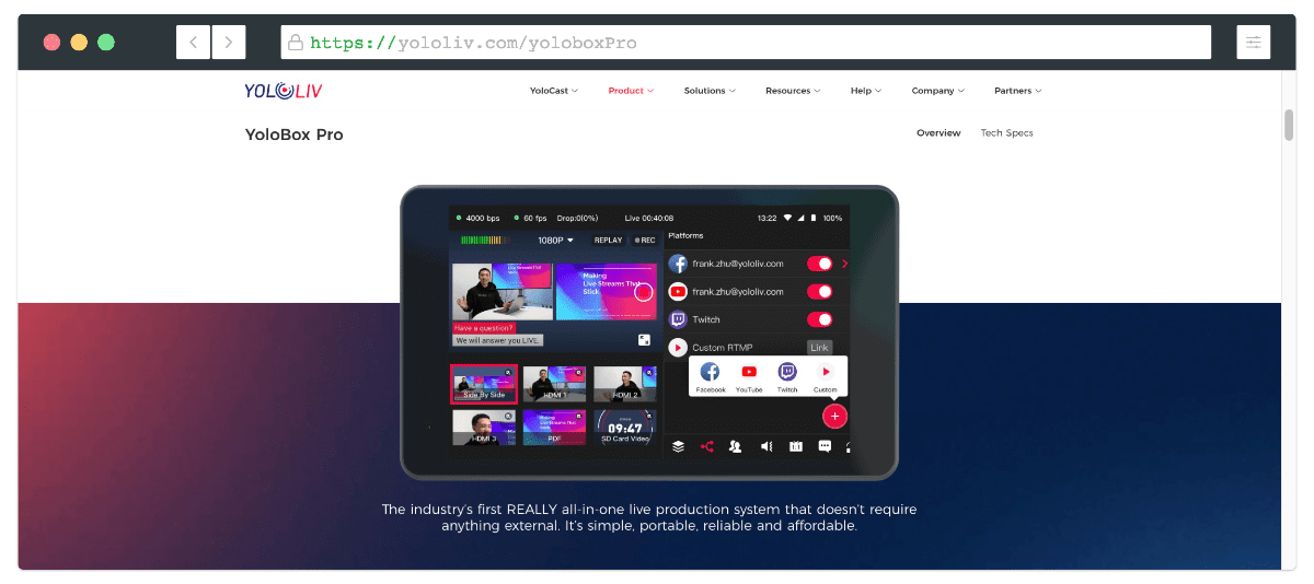 yolobox pro live streaming encoder