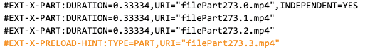 Low-Latency HLS _Preload hints for media segments_code screenshot